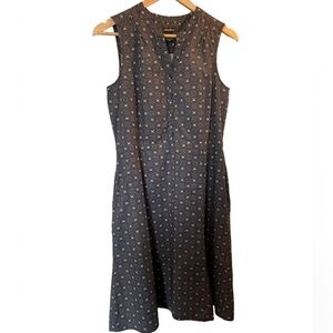 EDDIE BAUER Navy Print Sleeveless Cotton Shift Dress